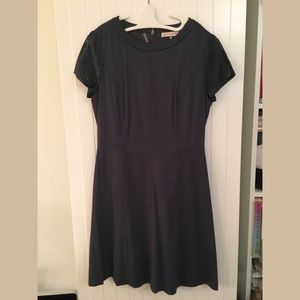 Rebecca Taylor Perforated Sleeve Dress in green